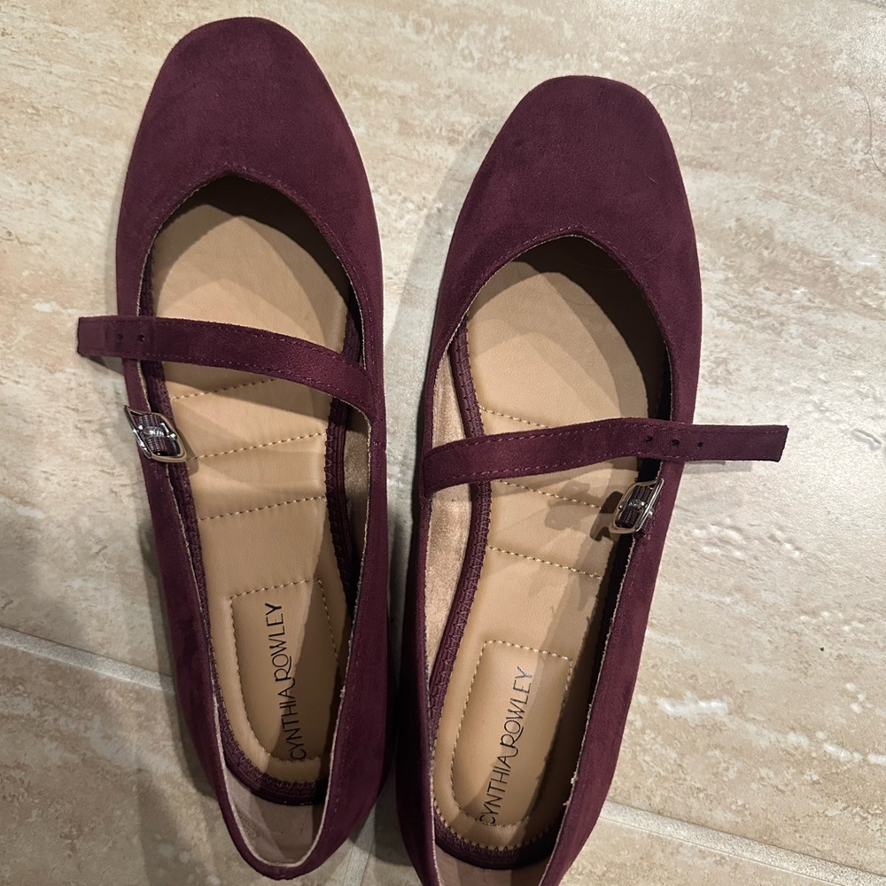 Cynthia Rowley Plum Mary Jane Flats
